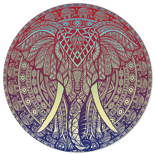 Meditation Mat, Elephant Pattern, Boho Mandala Datura